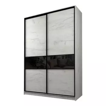 Шкаф-купе Max-МШ-23-6-16-99, 16006002300 мм, цвет дуб крафт белый / стекло чёрное