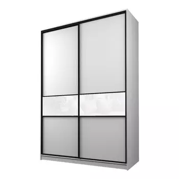 Шкаф-купе Max-МШ-23-6-18-99, 18006002300 мм, цвет белый шагрень / стекло белое