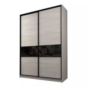 Шкаф-купе Max-МШ-23-6-16-99, 16006002300 мм, цвет ясень шимо светлый / стекло чёрное