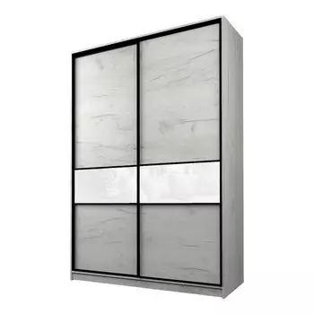 Шкаф-купе Max-МШ-23-6-18-99, 18006002300 мм, цвет дуб крафт белый / стекло белое