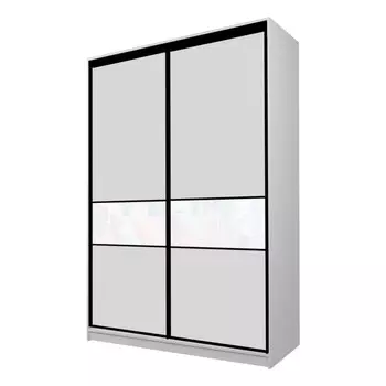 Шкаф-купе Max-МШ-23-6-16-99, 16006002300 мм, цвет серый шагрень / стекло белое