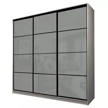 Шкаф-купе Max-МШ-23-6-24-222, 24006002300 мм, ясень шимо светлый / стекло светло-серое