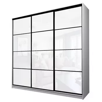 Шкаф-купе Max-МШ-23-6-24-222, 24006002300 мм, цвет белый шагрень / стекло белое