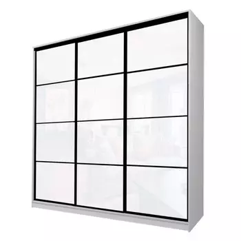 Шкаф-купе Max-МШ-23-6-24-222, 24006002300 мм, цвет серый шагрень / стекло белое