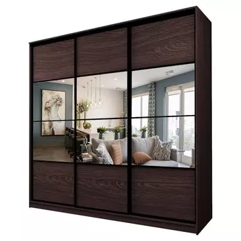 Шкаф-купе Max-МШ-23-6-27/2-777, 26666002300 мм, зеркало, цвет венге