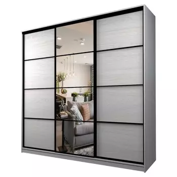 Шкаф-купе Max-МШ-23-6-27/2-151, 26666002300 мм, зеркало, цвет ясень анкор светлый