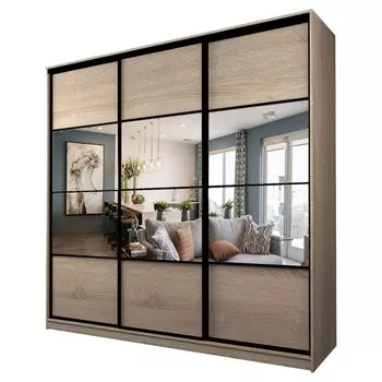 Шкаф-купе Max-МШ-23-6-24/2-777, 24006002300 мм, зеркало, цвет дуб сонома