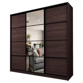 Шкаф-купе Max-МШ-23-6-27/2-151, 26666002300 мм, зеркало, цвет венге