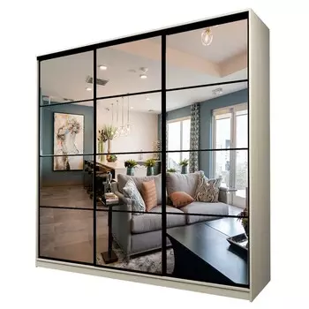 Шкаф-купе Max-МШ-23-6-24/2-555, 24006002300 мм, зеркало, цвет дуб молочный