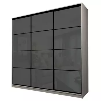 Шкаф-купе Max-МШ-23-6-24/2-222, 24006002300 мм, ясень шимо светлый / стекло тёмно-серое