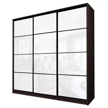 Шкаф-купе Max-МШ-23-6-24/2-222, 24006002300 мм, цвет венге / стекло белое