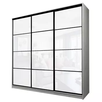 Шкаф-купе Max-МШ-23-6-24/2-222, 24006002300 мм, цвет дуб крафт белый / стекло белое