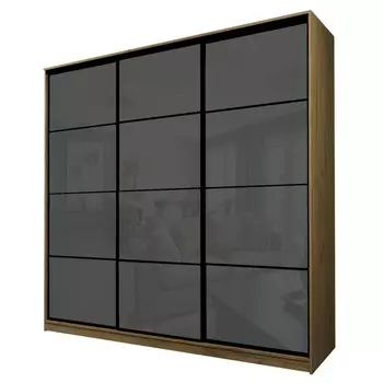 Шкаф-купе Max-МШ-23-6-27/2-222, 26666002300 мм, дуб крафт золотой / стекло тёмно-серое