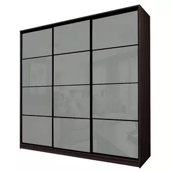 Шкаф-купе Max-МШ-23-6-27/2-222, 26666002300 мм, цвет венге / стекло светло-серое