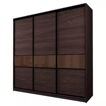 Шкаф-купе Max-МШ-23-6-27/2-999, 26666002300 мм, цвет венге / стекло шоколад