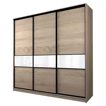 Шкаф-купе Max-МШ-23-6-27/2-999, 26666002300 мм, цвет дуб сонома / стекло белое