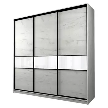 Шкаф-купе Max-МШ-23-6-24/2-999, 24006002300 мм, цвет дуб крафт белый / стекло белое