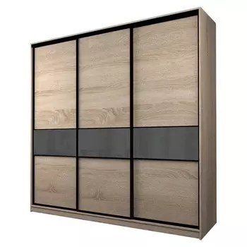 Шкаф-купе Max-МШ-23-6-24/2-999, 24006002300 мм, цвет дуб сонома / стекло тёмно-серое