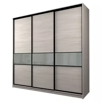 Шкаф-купе Max-МШ-23-6-24/2-999, 24006002300 мм, ясень шимо светлый/стекло светло-серое