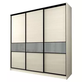 Шкаф-купе Max-МШ-23-6-27/2-999, 26666002300 мм, цвет дуб молочный / стекло светло-серое