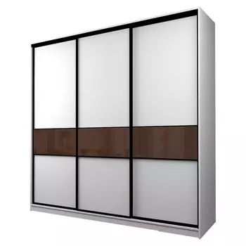 Шкаф-купе Max-МШ-23-6-27/2-999, 26666002300 мм, цвет белый шагрень / стекло шоколад