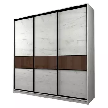 Шкаф-купе Max-МШ-23-6-27/2-999, 26666002300 мм, цвет дуб крафт белый / стекло шоколад