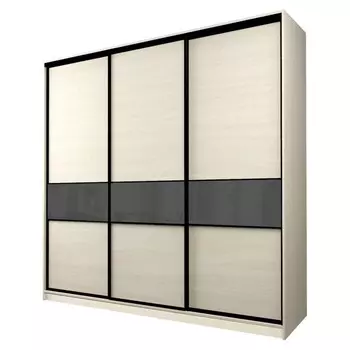 Шкаф-купе Max-МШ-23-6-27/2-999, 26666002300 мм, цвет дуб молочный / стекло тёмно-серое