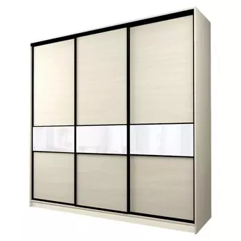 Шкаф-купе Max-МШ-23-6-27/2-999, 26666002300 мм, цвет дуб молочный / стекло белое