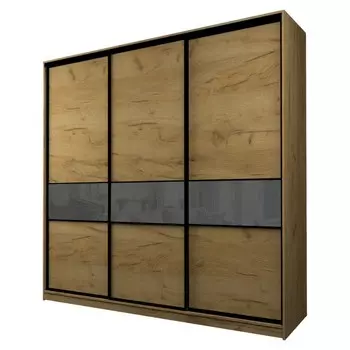 Шкаф-купе Max-МШ-23-6-24/2-999, 24006002300 мм, дуб крафт золотой / стекло тёмно-серое