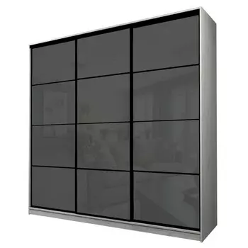 Шкаф-купе Max-МШ-23-6-24/2-222, 24006002300 мм, дуб крафт белый / стекло тёмно-серое