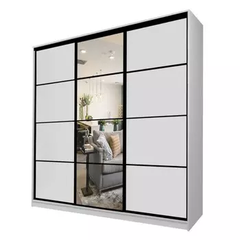 Шкаф-купе Max-МШ-23-6-27/2-151, 26666002300 мм, зеркало, цвет серый шагрень