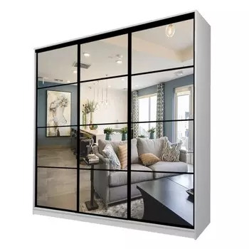 Шкаф-купе Max-МШ-23-6-27/2-555, 26666002300 мм, зеркало, цвет серый шагрень