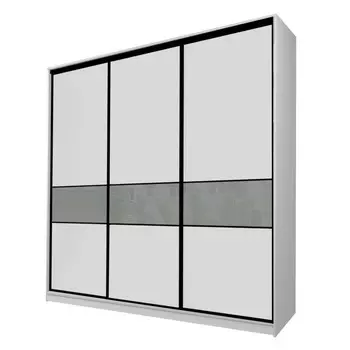 Шкаф-купе Max-МШ-23-6-24/2-999, 24006002300 мм, серый шагрень / стекло светло-серое