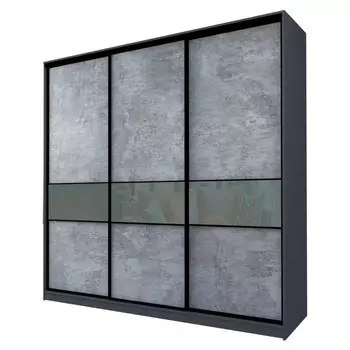 Шкаф-купе Max-МШ-23-6-27/2-999, 26666002300 мм, метрополитан грей / стекло светло-серое