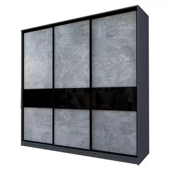 Шкаф-купе Max-МШ-23-6-27/2-999, 26666002300 мм, цвет метрополитан грей / стекло чёрное