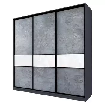 Шкаф-купе Max-МШ-23-6-24/2-999, 24006002300 мм, цвет метрополитан грей / стекло белое