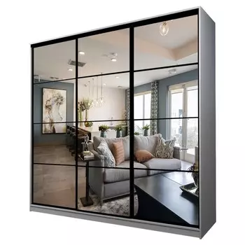 Шкаф-купе Max-МШ-23-6-27-555, 26666002300 мм, зеркало, цвет ясень анкор светлый