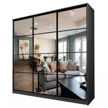 Шкаф-купе Max-МШ-23-6-27-555, 26666002300 мм, зеркало, цвет графит