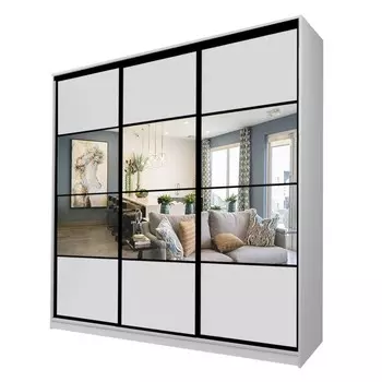 Шкаф-купе Max-МШ-23-6-24-777, 24006002300 мм, зеркало, цвет серый шагрень