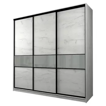 Шкаф-купе Max-МШ-23-6-27-999, 26666002300 мм, дуб крафт белый / стекло светло-серое