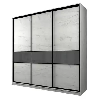 Шкаф-купе Max-МШ-23-6-24-999, 24006002300 мм, цвет дуб крафт белый / стекло тёмно-серое