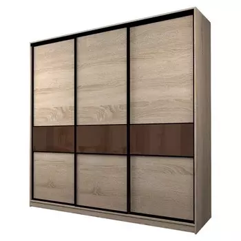 Шкаф-купе Max-МШ-23-6-27-999, 26666002300 мм, цвет дуб сонома / стекло шоколад