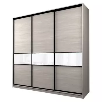 Шкаф-купе Max-МШ-23-6-24-999, 24006002300 мм, цвет ясень шимо светлый / стекло белое