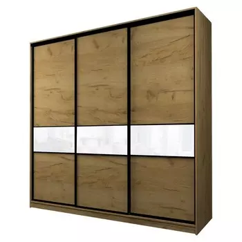 Шкаф-купе Max-МШ-23-6-24-999, 24006002300 мм, цвет дуб крафт золотой / стекло белое