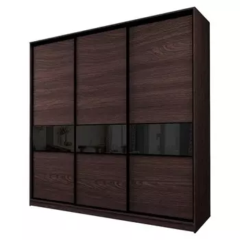 Шкаф-купе Max-МШ-23-6-24-999, 24006002300 мм, цвет венге / стекло чёрное