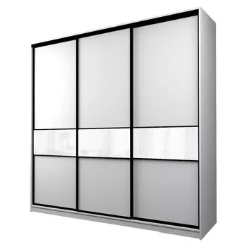 Шкаф-купе Max-МШ-23-6-27-999, 26666002300 мм, цвет белый шагрень / стекло белое