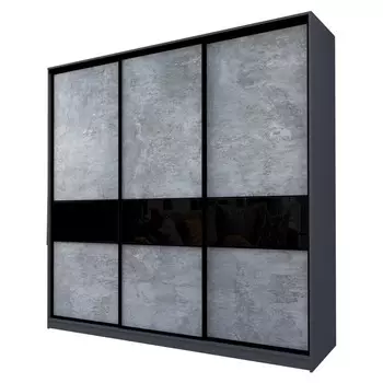 Шкаф-купе Max-МШ-23-6-24-999, 24006002300 мм, цвет метрополитан грей / стекло чёрное