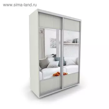 Шкаф-купе «Акцент-Дуэт», 1600х600х2310 мм, зеркало, цвет выбеленное дерево