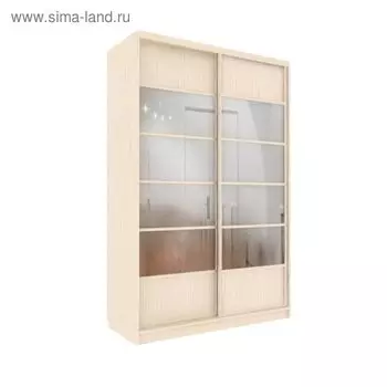 Шкаф-купе Добротный 2 зеркала+ЛДСП Венге Светлый