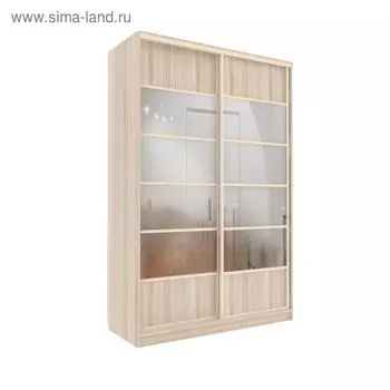 Шкаф-купе Добротный 2 зеркала+ЛДСП Ясень Шимо Светлый